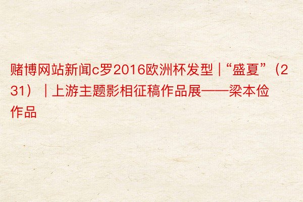 赌博网站新闻c罗2016欧洲杯发型 | “盛夏”（231） | 上游主题影相征稿作品展——梁本俭作品