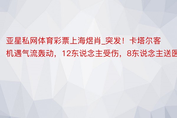 亚星私网体育彩票上海煜肖_突发！卡塔尔客机遇气流轰动，12东说念主受伤，8东说念主送医